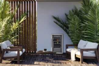Small wine fridge integrated into the interior