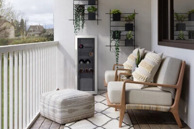 Slimline wine fridge with elegant design