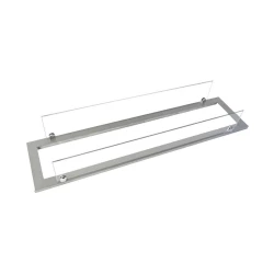 Steel frame with glass for burner