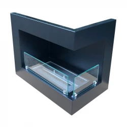 Right-sided black bio fireplace 50 cm