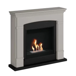 Hals Beige Bioethanol Fireplace in Minimalist and Contemporary Design