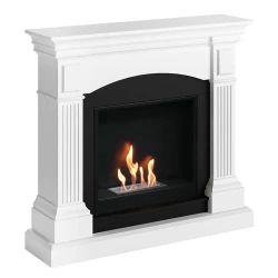 Mors White bioethanol fireplace in elegant white design for modern interior design
