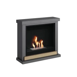 Skagen Grey Bio fireplace for modern interior design and smoke-free heating