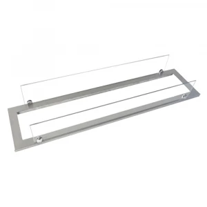 Steel frame with glass for burner