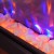 Long electric fireplace wall