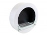 White Round Bio Ethanol Fireplace for Wall Mounting