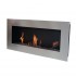 Murus 1200 - Narrow Brushed Steel Wall-mounted Bioethanol Fireplace