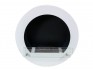 White Round Bio Ethanol Fireplace for Wall Mounting
