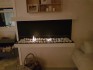 White three-sided wall mounted bio fireplace 120 cm