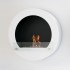 White Round Bio Ethanol Fireplace for Wall Mounting