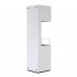 Elegant and tall freestanding fireplace in white with three glass panels