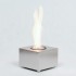 Small, tabletop bio fireplace of stainless steel