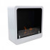 White Square Fireplace for Wall Mounting
