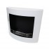 Curved Ethanol Fireplace in White