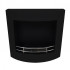 Curved Wall Mounted Bioethanol Fireplace in Black