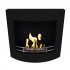 Curved Wall Mounted Bioethanol Fireplace in Black