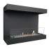Dakota - Black three sided bioethanol fireplace 90 cm wide