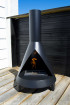 Bio ethanol fireplace in the design of a wood burner