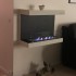Dakota - White three-sided wall mounted fireplace