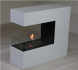 Three-sided freestanding bio ethanol fireplace in white
