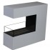 Three-sided freestanding bio ethanol fireplace in white