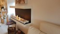 White three-sided wall mounted bio fireplace 120 cm