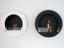 White Round Bio Ethanol Fireplace for Wall Mounting