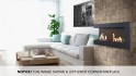 Corner bio fireplace of painted steel 120 cm