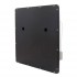 Elegant wall mounted fireplace in striking black