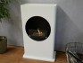 White freestanding ethanol fireplace - 100 cm wide