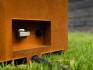 Planika Galio Outdoor gas fireplace in corten steel finish and with manual control system