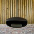 Black UFO-60 Hein & Haugaard handcrafted ceiling-mounted fireplace