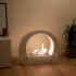 Floor Fireplace with Wide Arch in White