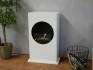 White freestanding ethanol fireplace - 100 cm wide