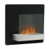 Elegant wall mounted fireplace in striking black