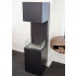 Freestanding bio fireplace opened on three sides making flames more visible.