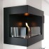 Left-sided 50 cm black ethanol fireplace 1.5 L