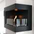 Right-sided black bio fireplace 50 cm