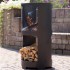 Buffalo firepit with wood storage