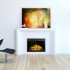 Classic 75cm LED fireplace in black for flush mounting.
