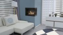 Corner bio fireplace of painted steel 120 cm