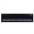 Long electric fireplace wall