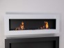 Murus 1600 - Thin Glossy White Wall-mounted Bioethanol Fireplace