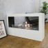 White freestanding bioethanol fireplace 120cm