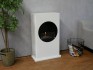White freestanding ethanol fireplace - 100 cm wide