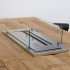Steel frame with glass for burner