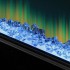 Long electric fireplace wall